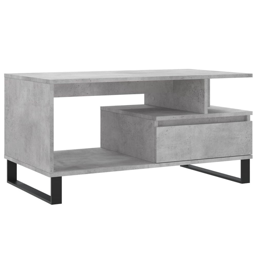 Vidaxl Konferenčný stolík betónový sivý 90x49x45 cm spracované drevo